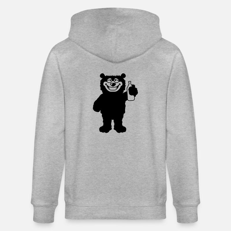 drunk_bear - Veste à capuche bio CULTIVATOR Stanley/Stella Unisexe - gris chiné