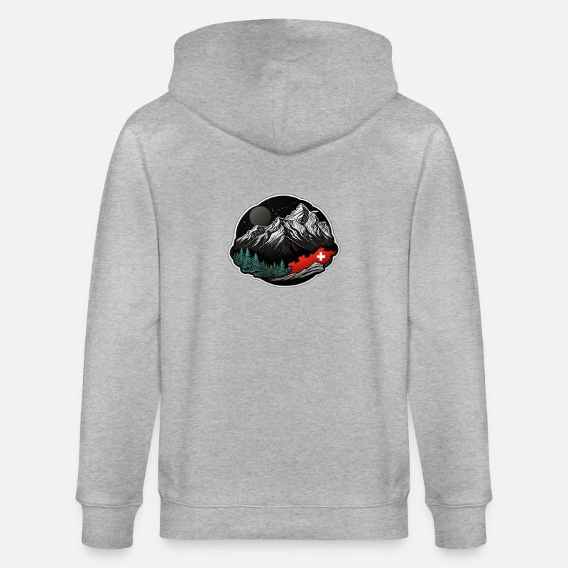 Schweizer Flagge - Stanley/Stella Unisex Bio-Kapuzenjacke CULTIVATOR  - Grau meliert