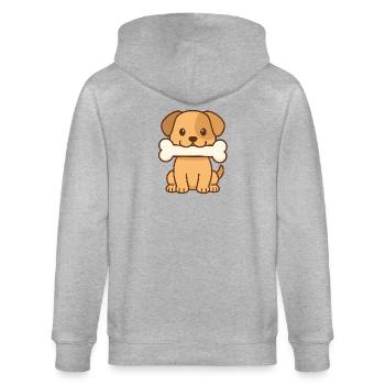 Chiot joueur avec motif osseux - Veste à capuche bio CULTIVATOR Stanley/Stella Unisexe - gris chiné - Dos - Luana (180cm)