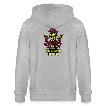 NGO Skull Punk - Stanley/Stella CULTIVATOR  Unisex Organic Hooded Jacket - heather grey - Back - Luana (180cm)