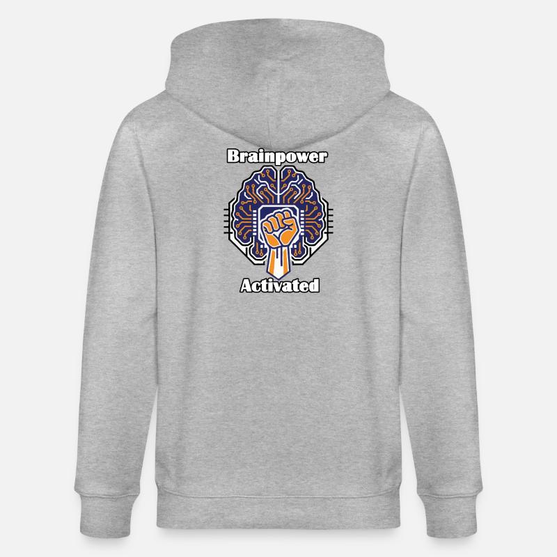 Puissance cérébrale activée - Veste à capuche bio CULTIVATOR Stanley/Stella Unisexe - gris chiné