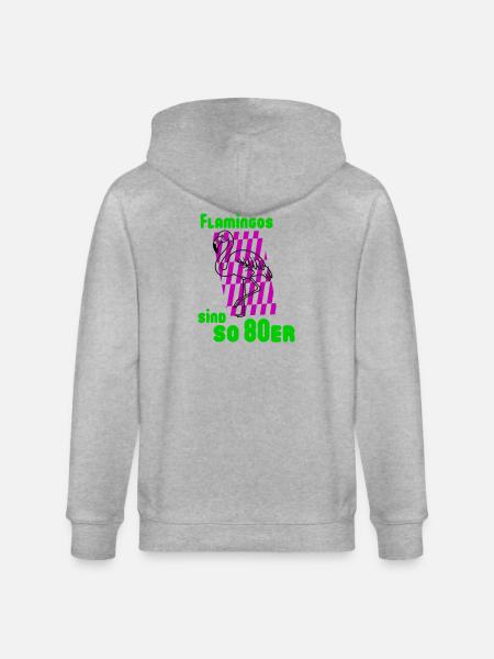 Flamingos 80s - Stanley/Stella CULTIVATOR Unisex Organic Hooded Jacket - heather grey