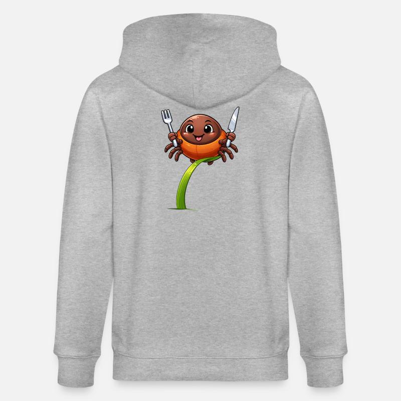 Tick drôle avec des couverts - Veste à capuche bio CULTIVATOR Stanley/Stella Unisexe - gris chiné
