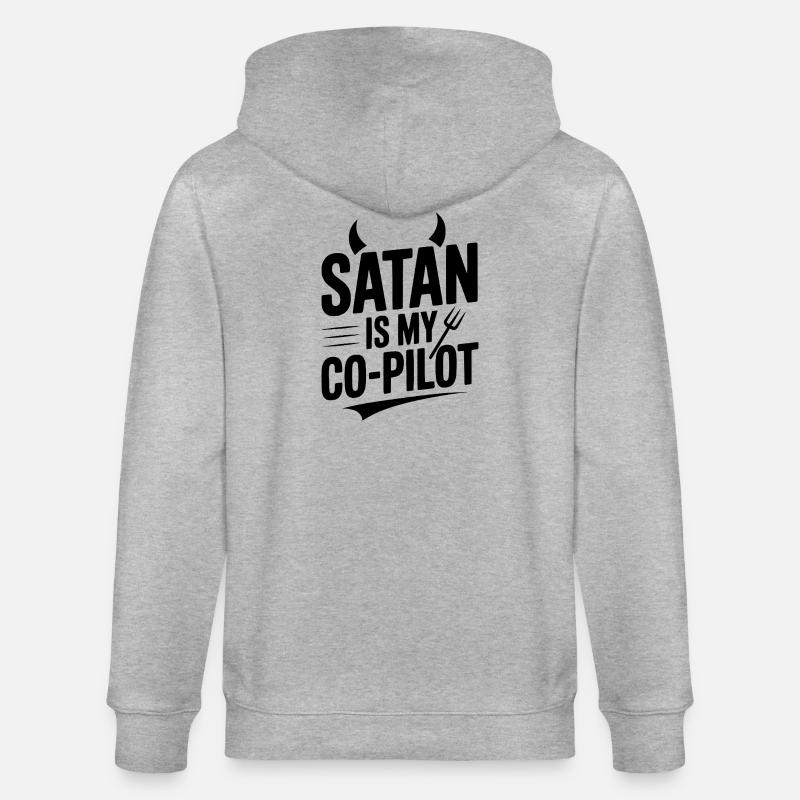 Satan est mon copilote - Veste à capuche bio CULTIVATOR Stanley/Stella Unisexe - gris chiné