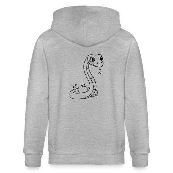 boese teufel suende apfel eva adam mensch gott ver - Stanley/Stella Unisex Bio-Kapuzenjacke CULTIVATOR  - Grau meliert - Hinten - Luana (180cm)