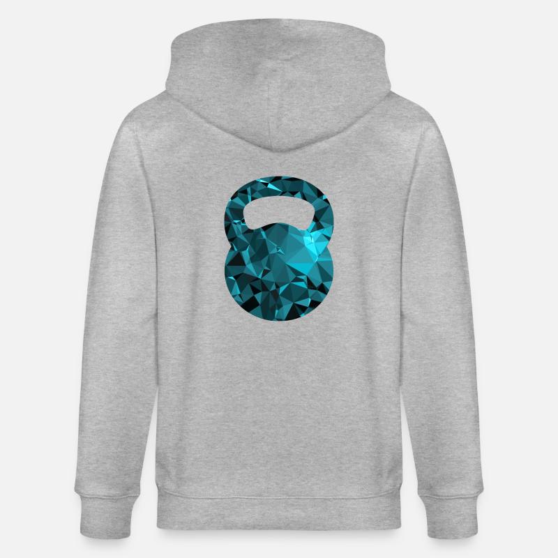 Kettlebell (Low Poly) - Stanley/Stella Unisex Bio-Kapuzenjacke CULTIVATOR  - Grau meliert