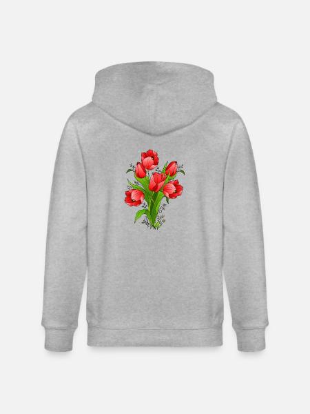 Blumen - Stanley/Stella Unisex Bio-Kapuzenjacke CULTIVATOR - Grau meliert