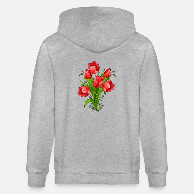 Blumen - Stanley/Stella Unisex Bio-Kapuzenjacke CULTIVATOR  - Grau meliert