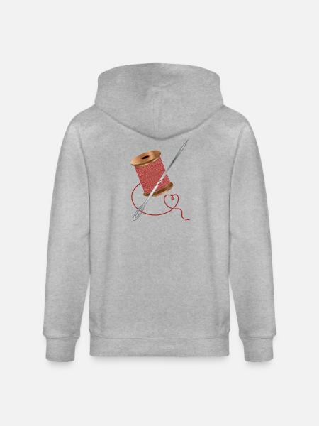 Ago e filo da cucito con tanto amore - Felpa con cappuccio ecologica unisex CULTIVATOR di Stanley/Stella - grigio melange