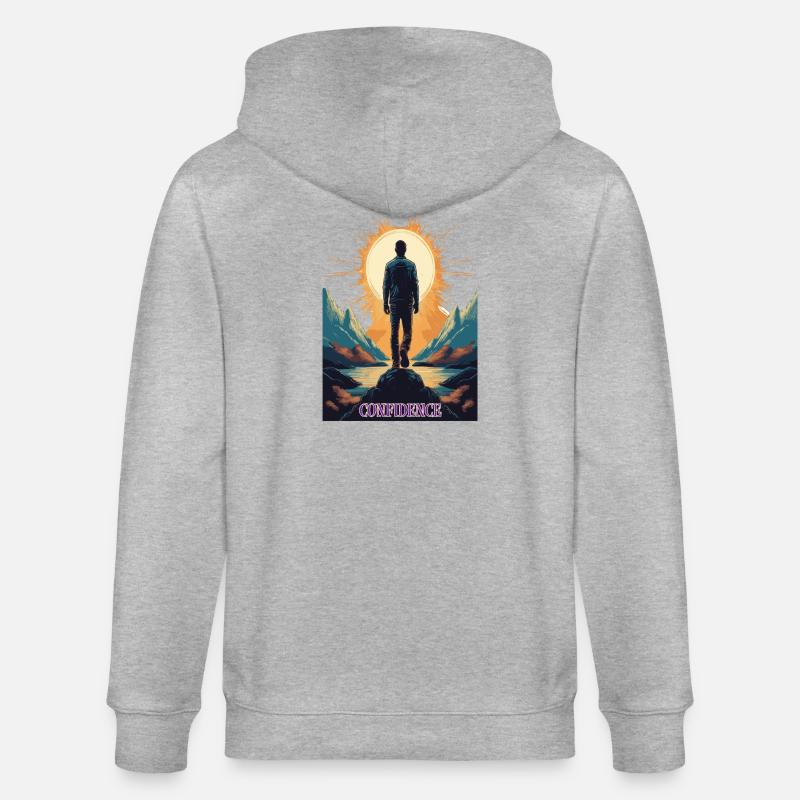 Confidence – Stärke durch Selbstbewusstsein - Stanley/Stella Unisex Bio-Kapuzenjacke CULTIVATOR  - Grau meliert