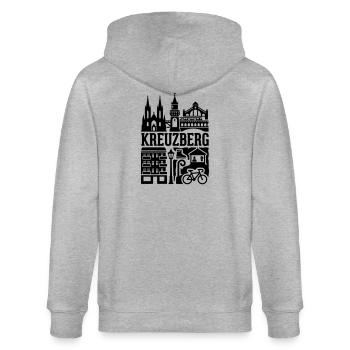 Berlin Kreuzberg in a Nutshell - Stanley/Stella Unisex Bio-Kapuzenjacke CULTIVATOR  - Grau meliert - Hinten - Luana (180cm)