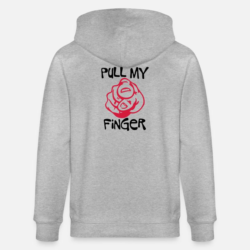 Pull my Finger | you | hand - Veste à capuche bio CULTIVATOR Stanley/Stella Unisexe - gris chiné