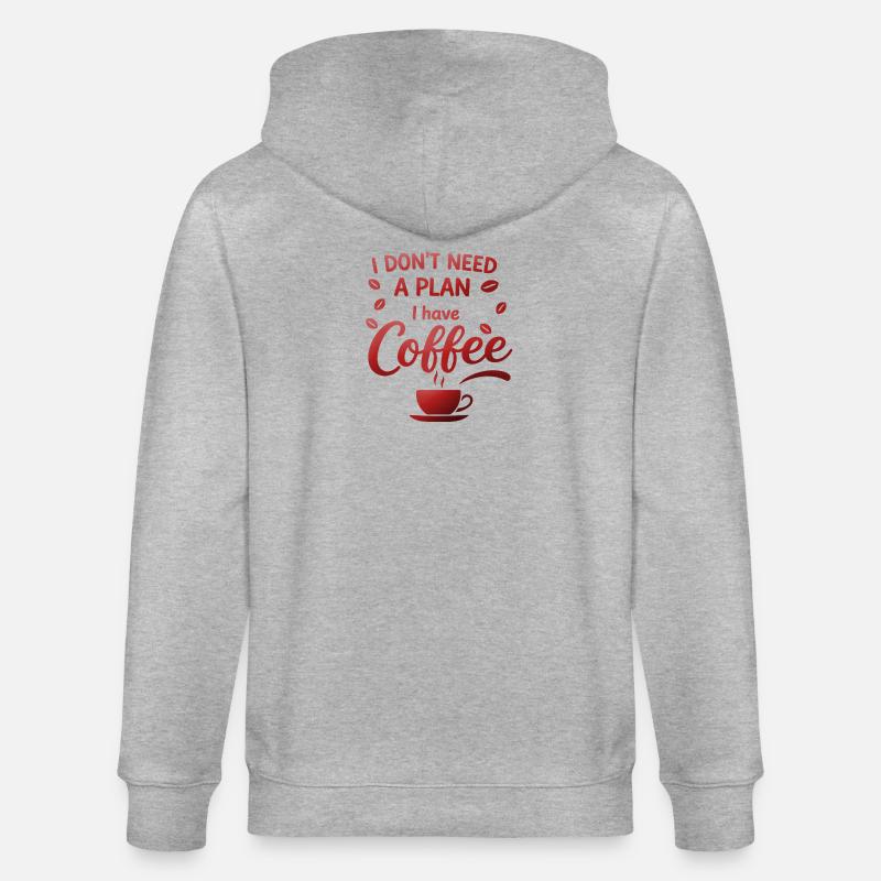 Pas de plan sans café - Veste à capuche bio CULTIVATOR Stanley/Stella Unisexe - gris chiné