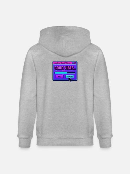 Good Vibe Loading Digital Art - Stanley/Stella CULTIVATOR  Unisex Organic Hooded Jacket - heather grey