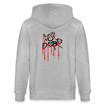 punks pas mort citation - Veste à capuche bio CULTIVATOR Stanley/Stella Unisexe - gris chiné - Dos - Luana (180cm)