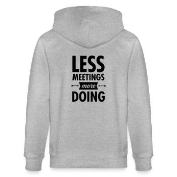 Less Meetings More Doing - Veste à capuche bio CULTIVATOR Stanley/Stella Unisexe - gris chiné - Dos - Luana (180cm)