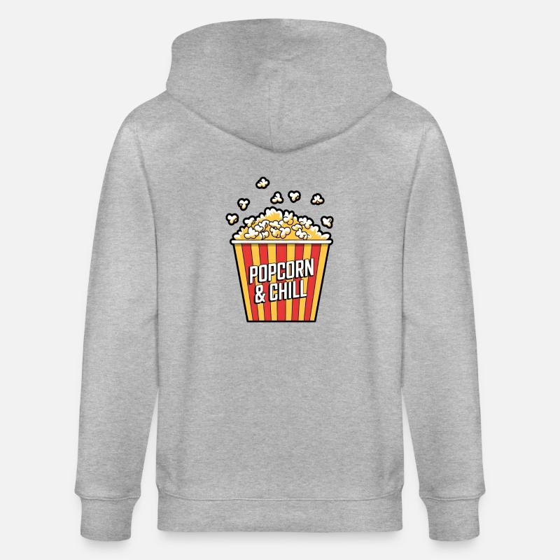 Popcorn & Chill - Stanley/Stella Unisex Bio-Kapuzenjacke CULTIVATOR  - Grau meliert