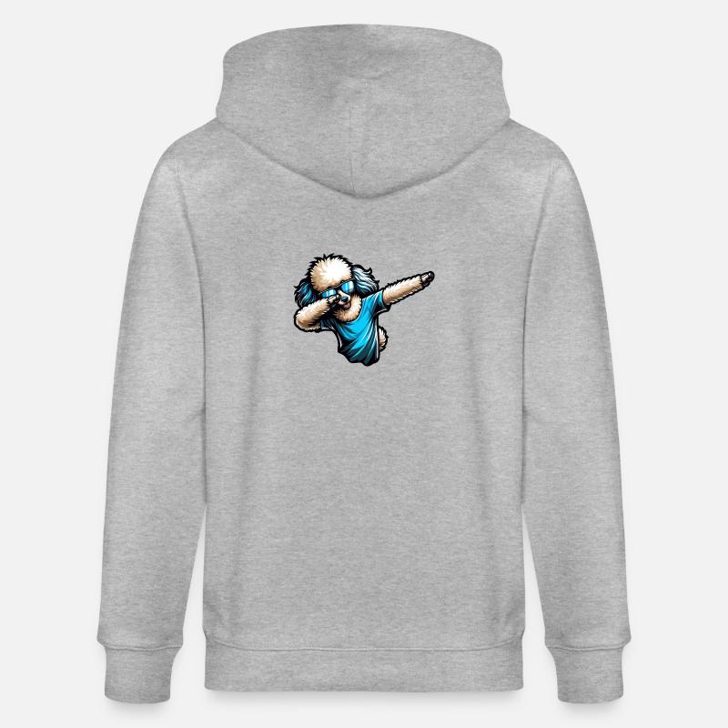 Caniche cool Dabbing Design élégant - Veste à capuche bio CULTIVATOR Stanley/Stella Unisexe - gris chiné