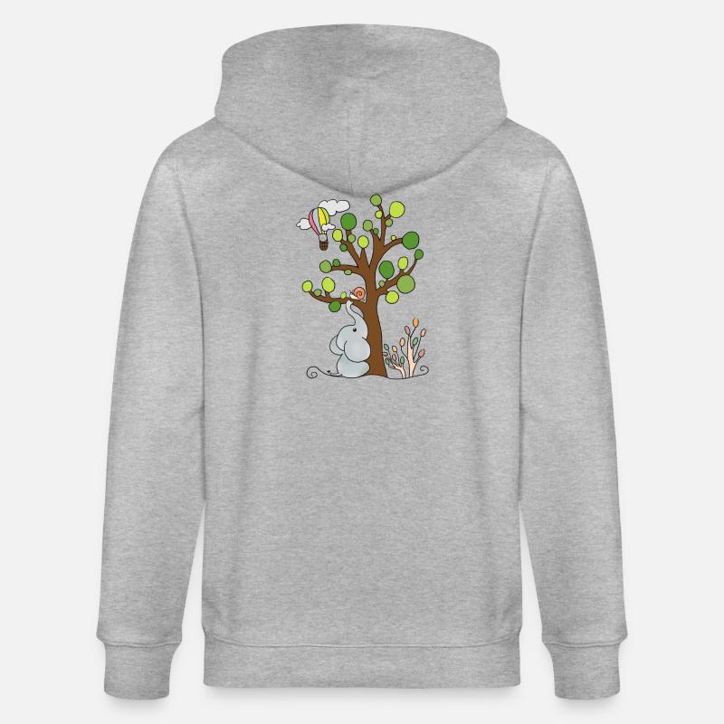 Elefant unterm Baum - Stanley/Stella Unisex Bio-Kapuzenjacke CULTIVATOR  - Grau meliert