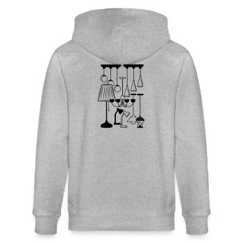 Logo für Haus oder Stimmungslicht Lampen Shop - Stanley/Stella Unisex Bio-Kapuzenjacke CULTIVATOR  - Grau meliert - Hinten - Luana (180cm)