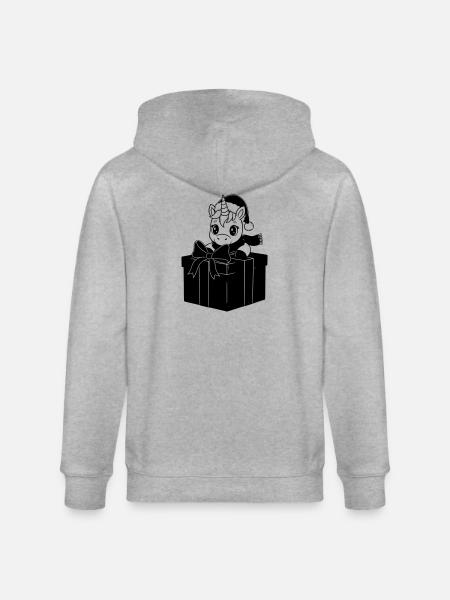 Weihnachts-Einhorn im Geschenk - Stanley/Stella Unisex Bio-Kapuzenjacke CULTIVATOR  - Grau meliert