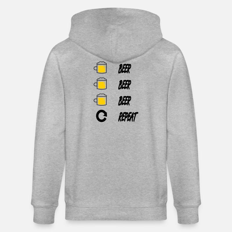 Bier Bier Bier Wiederholung - Stanley/Stella Unisex Bio-Kapuzenjacke CULTIVATOR  - Grau meliert
