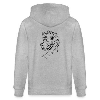 Drache Ruben - Stanley/Stella Unisex Bio-Kapuzenjacke CULTIVATOR  - Grau meliert - Hinten - Luana (180cm)