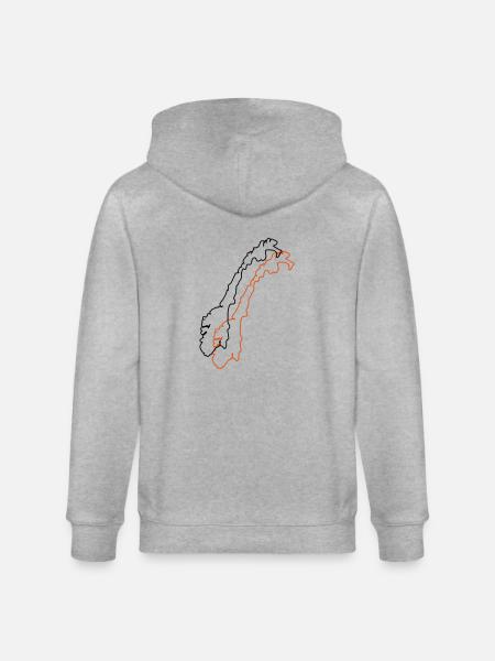 norway map - Stanley/Stella Unisex Bio-Kapuzenjacke CULTIVATOR  - Grau meliert