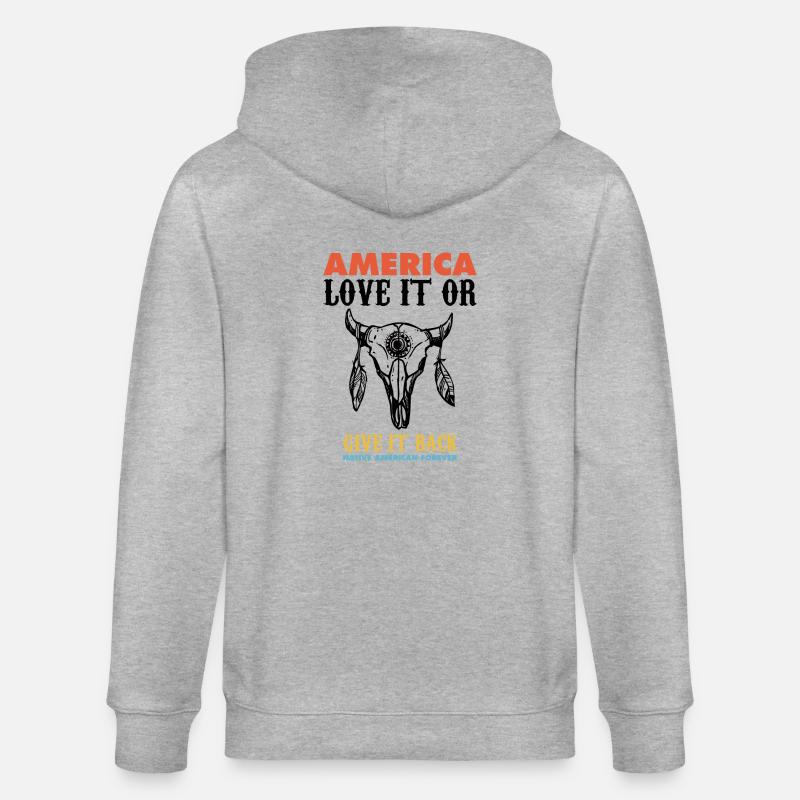 american native, deadly day, apache - Stanley/Stella Unisex Bio-Kapuzenjacke CULTIVATOR  - Grau meliert