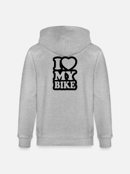 I love my bike - Stanley/Stella CULTIVATOR Unisex Organic Hooded Jacket - heather grey