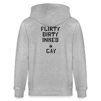 Texte lesbien coquin - Veste à capuche bio CULTIVATOR Stanley/Stella Unisexe - gris chiné - Dos - Luana (180cm)