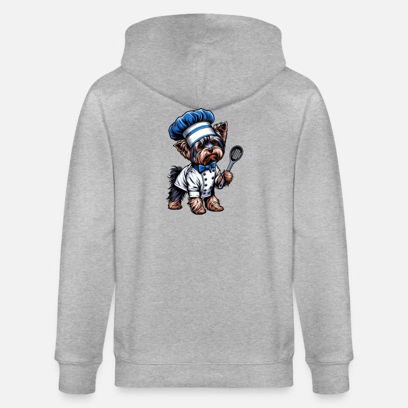 Cuisinier du Yorkshire Terrier - Veste à capuche bio CULTIVATOR Stanley/Stella Unisexe - gris chiné