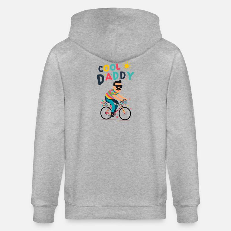 Lebendiges cooles Daddy-Radfahrer-Design - Stanley/Stella Unisex Bio-Kapuzenjacke CULTIVATOR  - Grau meliert