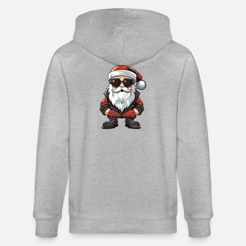 Weihnachtsmann Comic Santa - Stanley/Stella Unisex Bio-Kapuzenjacke CULTIVATOR  - Grau meliert