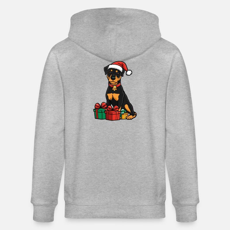 Cadeaux de Noël pour chiens doberman - Veste à capuche bio CULTIVATOR Stanley/Stella Unisexe - gris chiné