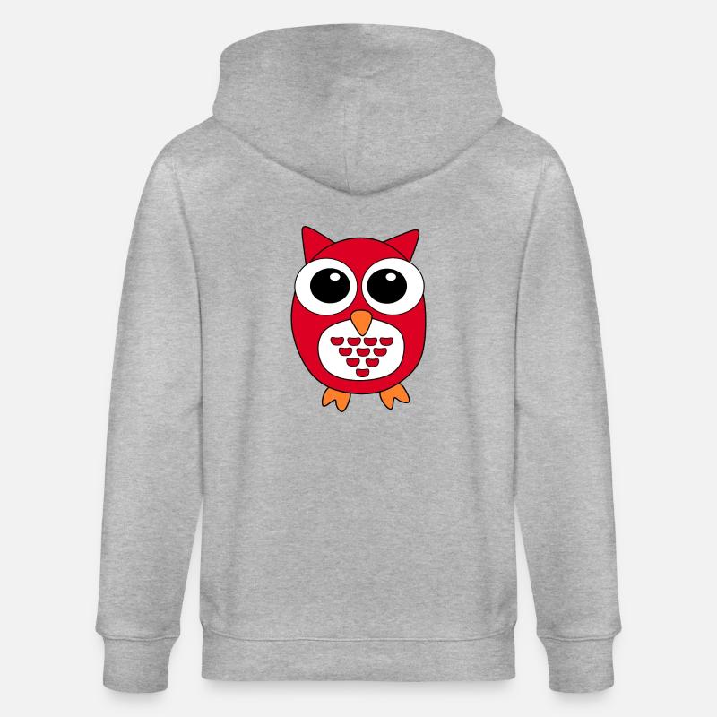 Eule rote Eule - Stanley/Stella Unisex Bio-Kapuzenjacke CULTIVATOR  - Grau meliert