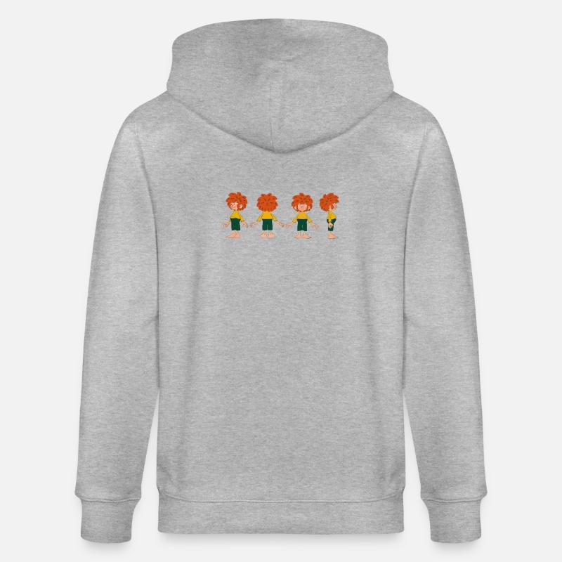 Pumuckl Sous Différents Angles - Veste à capuche bio CULTIVATOR Stanley/Stella Unisexe - gris chiné