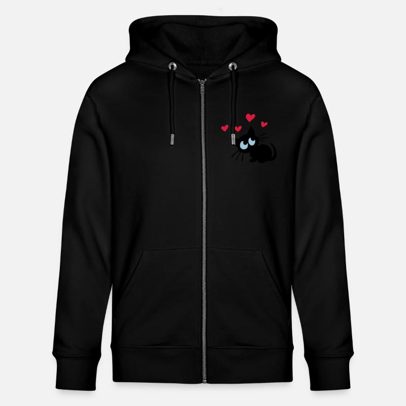 chatons de coeur - Veste à capuche bio CULTIVATOR Stanley/Stella Unisexe - noir