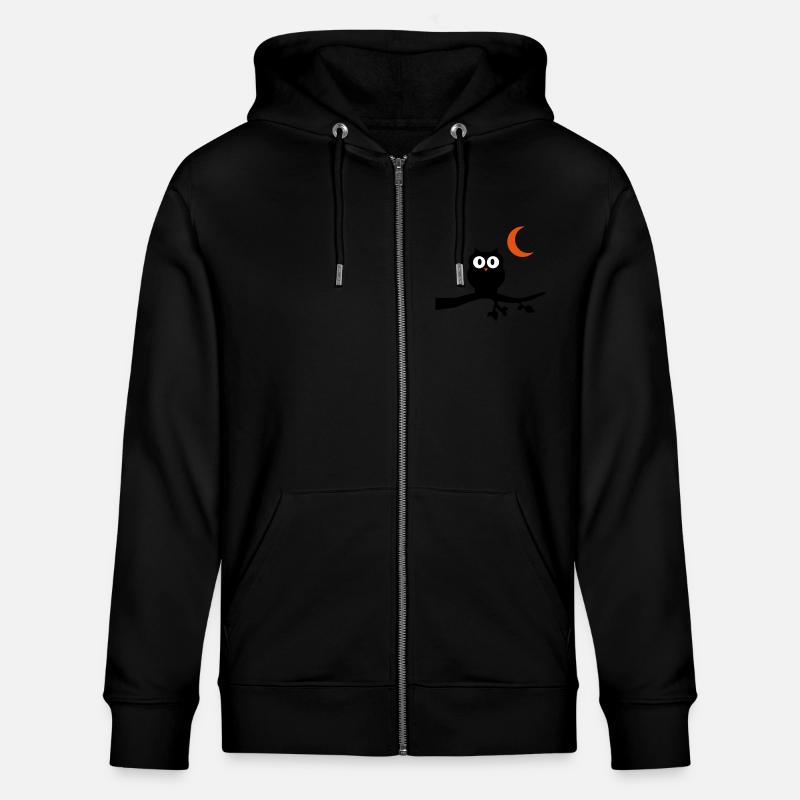 eule_vollmond_3 - Stanley/Stella Unisex Bio-Kapuzenjacke CULTIVATOR  - Schwarz