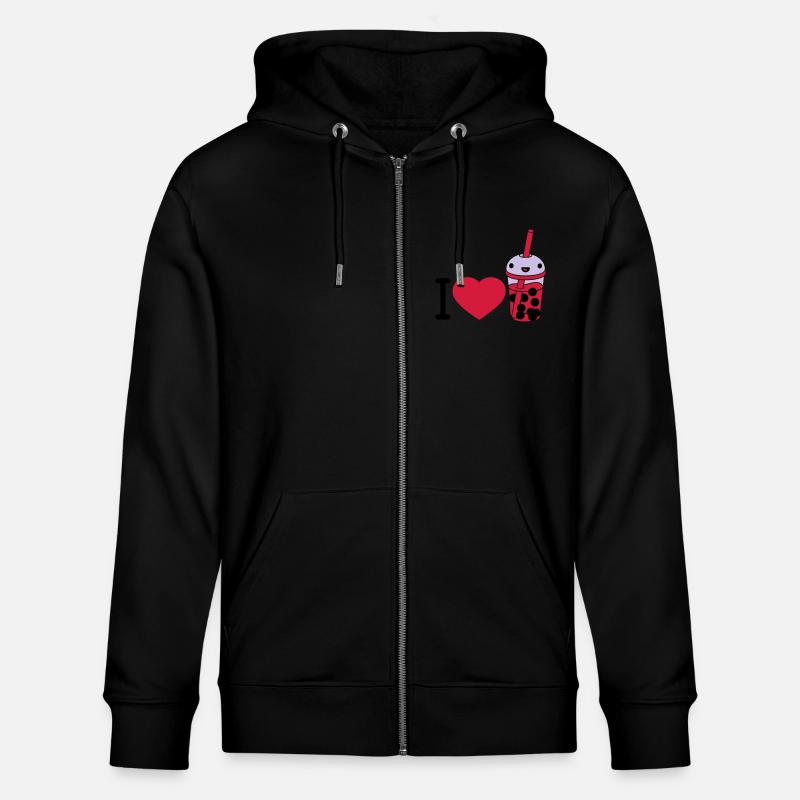 I Love Bubble Tea - Stanley/Stella Unisex Bio-Kapuzenjacke CULTIVATOR  - Schwarz
