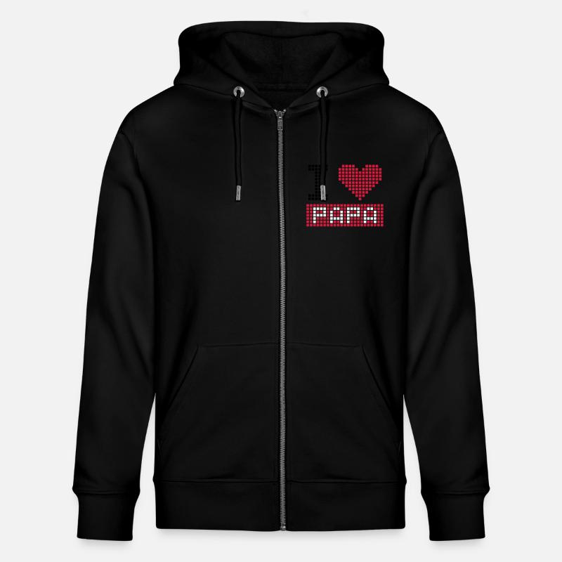 i love papa - Veste à capuche bio CULTIVATOR Stanley/Stella Unisexe - noir