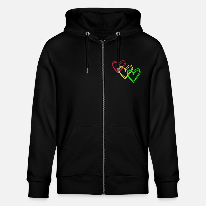 Cuori <3 Collana Cuore Amore ♥ - Felpa con cappuccio ecologica unisex CULTIVATOR di Stanley/Stella - nero