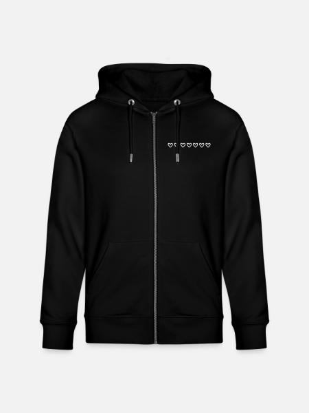 Heart Line - Stanley/Stella CULTIVATOR Unisex Organic Hooded Jacket - black
