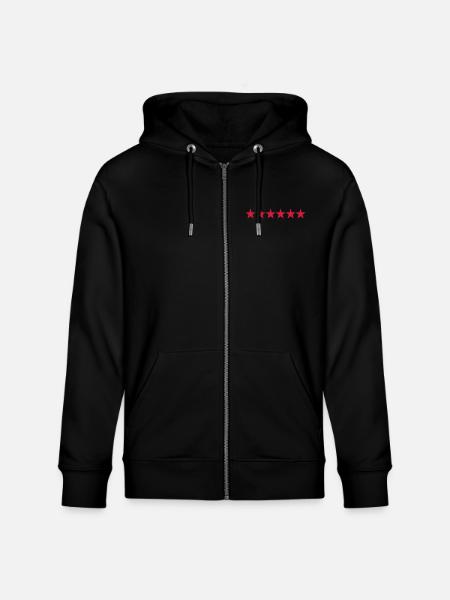 6_stars - Stanley/Stella Unisex Bio-Kapuzenjacke CULTIVATOR  - Schwarz