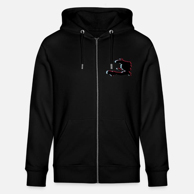 3D-Anaglyphen grün HAITI - Stanley/Stella Unisex Bio-Kapuzenjacke CULTIVATOR  - Schwarz