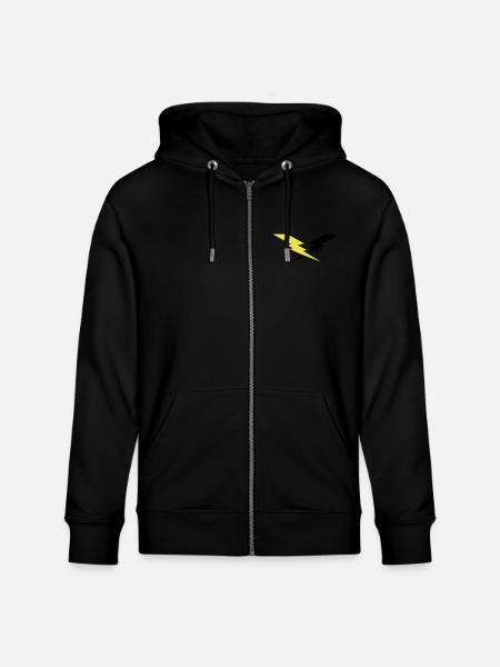 Błyskawica - Ekologiczna rozpinana bluza z kapturem typu unisex Stanley/Stella CULTIVATOR  - czarny