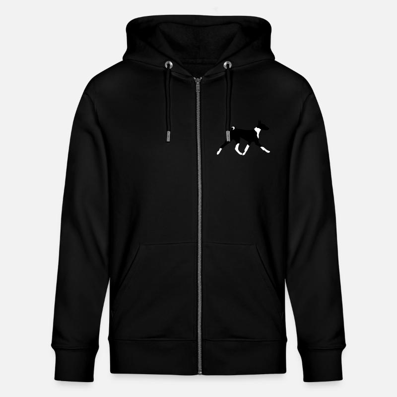 Running Basenji - Stanley/Stella CULTIVATOR  Unisex Organic Hooded Jacket - black