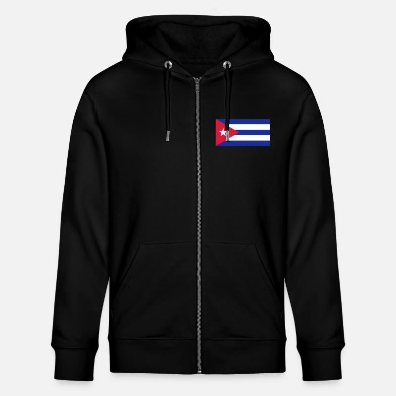 cuba flag - Stanley/Stella Unisex Bio-Kapuzenjacke CULTIVATOR  - Schwarz