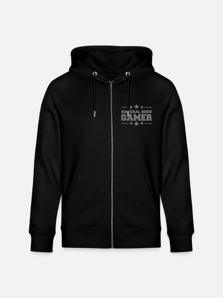 Natural Born Gamer Design - Stanley/Stella CULTIVATOR Unisex Organic Hooded Jacket - black