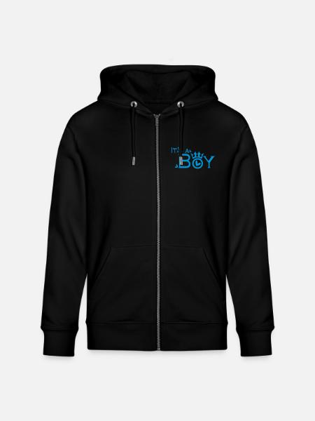 It's a Boy - Stanley/Stella CULTIVATOR Unisex Organic Hooded Jacket - black